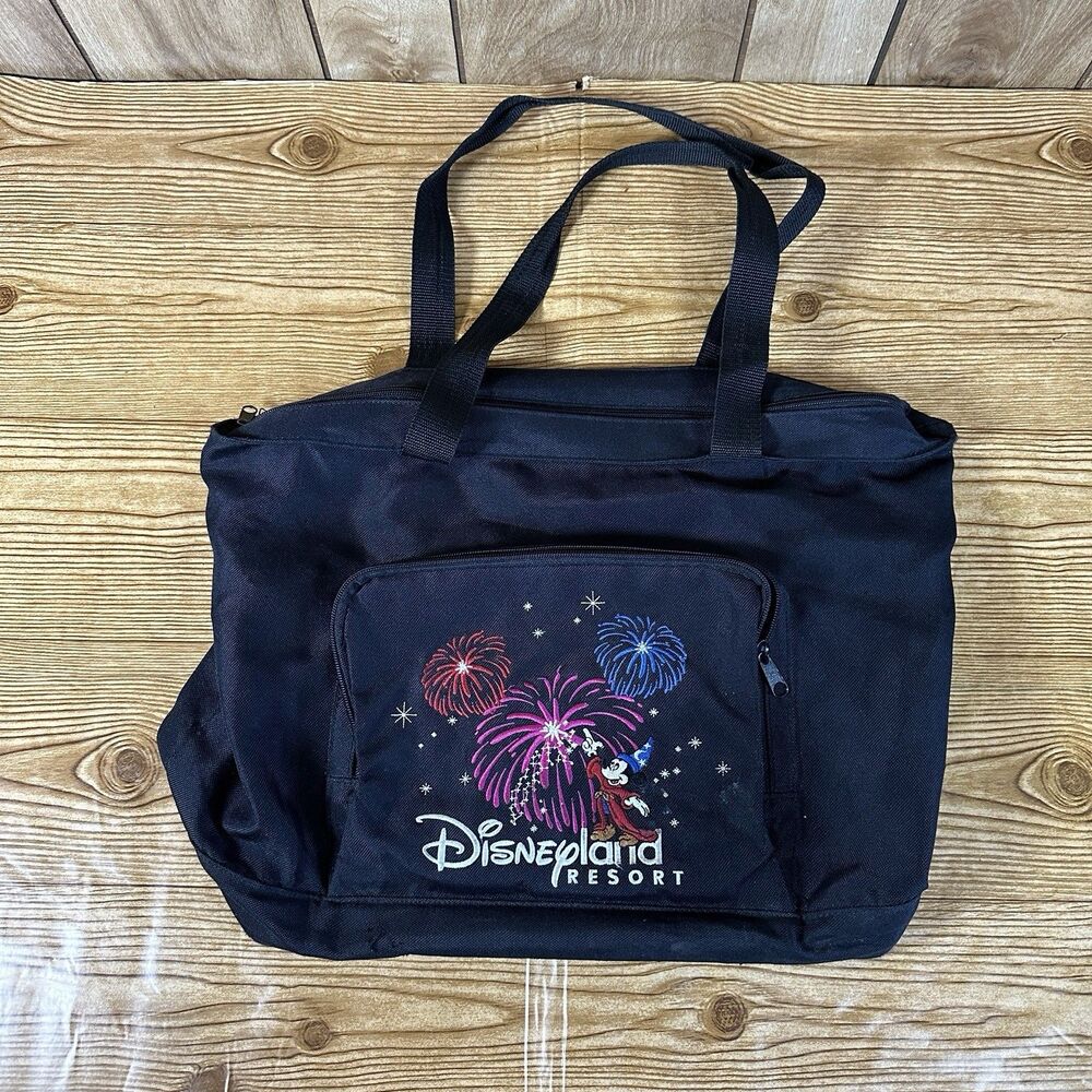 Disneyland Resort Walt Disney‎ Black Mickey Wizard Embroidered Tote Bag READ